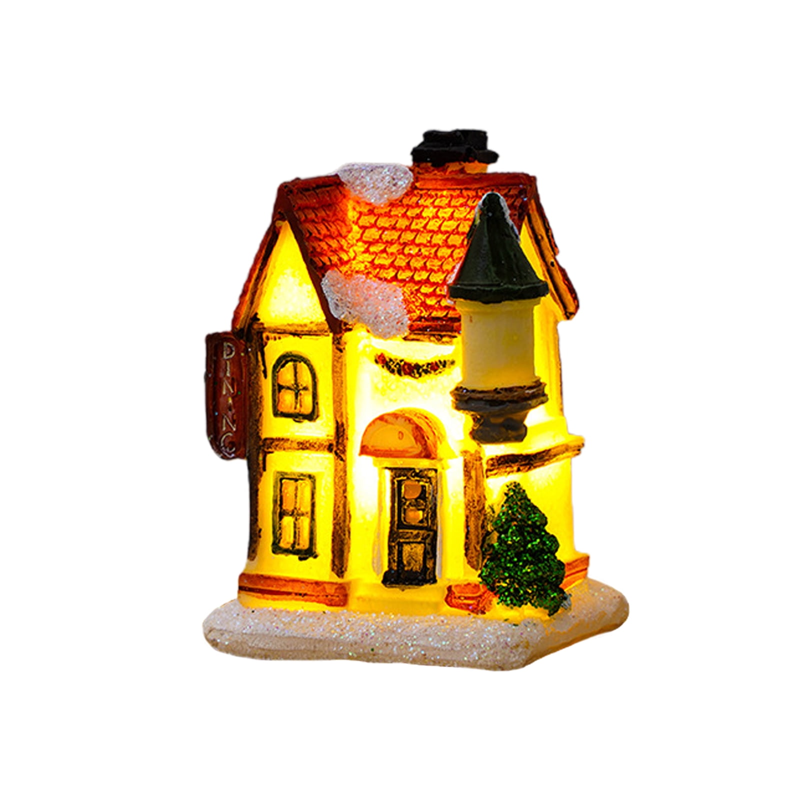 Christmas Village LED Lighted Christmas Village Houses with Figurines