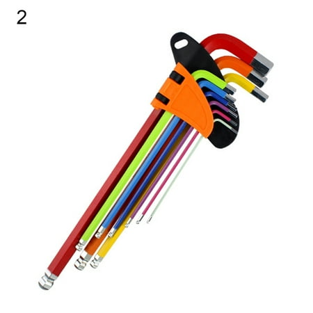 

Feiruifan Wear-resistant Widely Used High Torque 9Pcs/Set L-shaped Hexagon Wrench Complete specifications Wear-resistant Durable Multicolor Hex Wrench Set for Equipment Repair