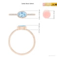 thumbnail image 5 of ANGARA Natural East-West Bezel-Set Oval Aquamarine and Diamond Ring in 14K Rose Gold for Women (Size-6x4mm) | March Birthstone, Birthday, Anniversary, Jewelry Gift for Women | Natural Aquamarine Ring, 5 of 9