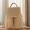 thumbnail image 5 of SPEKSEE Straw Beach Drawstring Backpack Women Shoulders Bucket Bag for Summer, 5 of 9