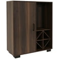 thumbnail image 3 of Sunnydaze Lavina 43" MDF 8-Bottle Wine Cabinet with Glass Rack and Shelves, Coffee Brown, 3 of 15