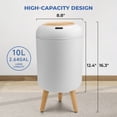 thumbnail image 3 of SUSLAS Trash Can with Motion Sensor, Touchless Automatic Lid and Waterproof Design, Smart Waste Bin for Bathroom Kitchen, 2.6 Gallon Plastic, White, 3 of 13