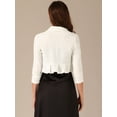 thumbnail image 3 of DARING DIVA Velvet Shrug Open Front Bolero Cropped Cardigan Top XL White, 3 of 6