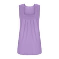 thumbnail image 5 of asdoklhq 2026 Summer Fall Womens Tops under $5 Women's Fashion Solid Color V-neck Comfortable Loose T-Shirt Sleeveless Blouse Casual Tops Purple L, 5 of 5