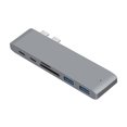 thumbnail image 1 of 6 en 1 Tipo C Adaptador HUB Carga USB Lector de tarjetas SD / TF Reemplazo para mac book pro 16 17 18, Gris Inevent EL2320-01B, 1 of 7