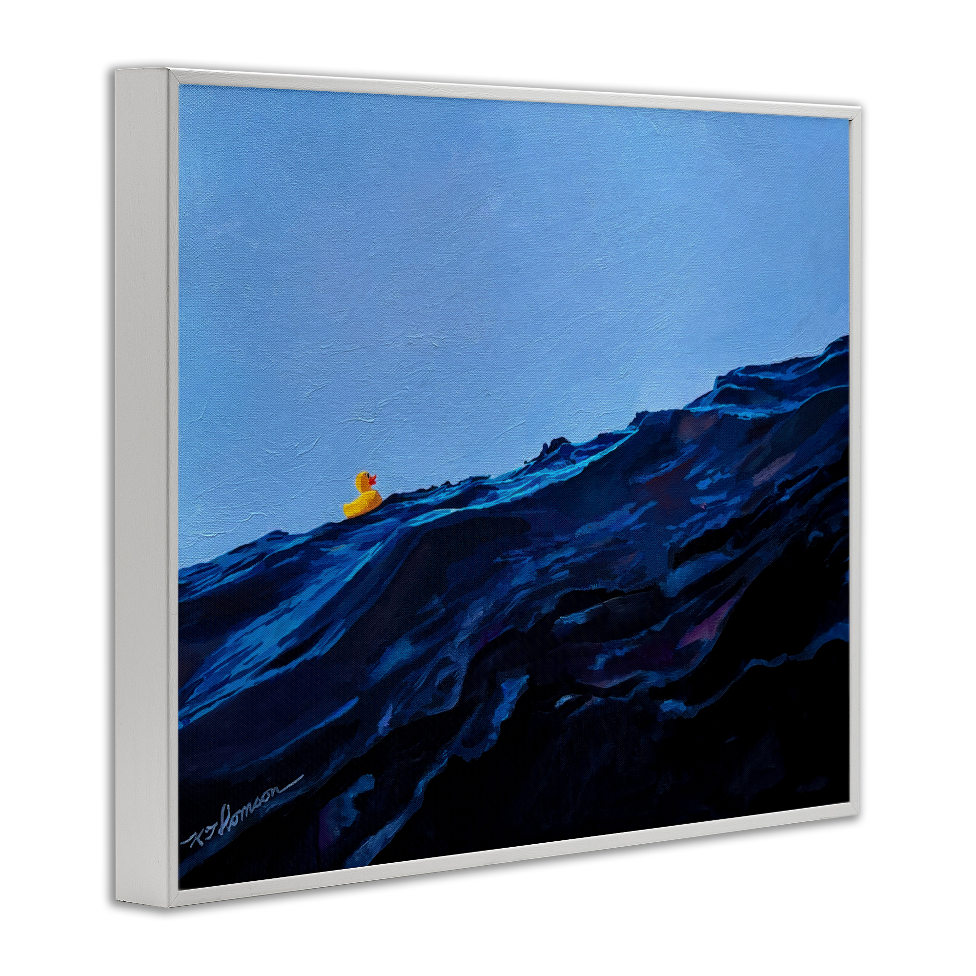You're The One Duck White Framed Giclee Art, design by Keith Thomson