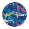 thumbnail image 2 of Nawypu  Round Tablecloth Cartoon Shark Round Fitted Tablecloth with Elastic Edge, Waterproof Oil Proof Table Cloth Wipe Clean Table Cover for Indoor and Outdoor, 2 of 7