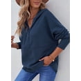 thumbnail image 6 of Sidefeel Oversized Hoodies with Pockets for Women Casual Pullover Tops Classic Comfy Hoodies Sweatshirt Blue XXL, 6 of 9