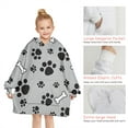 thumbnail image 6 of Paw Prints and Bones Blanket Hoodies for Kids 6-13YR Oversize Wearable Blanket Hoodies for Boys Girls Teens, 6 of 7