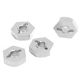 thumbnail image 3 of Adaptadores de bujes de rueda hexagonales de aleación de aluminio de 4 Uds. De 12mm con pasadores de eje para piezas de coche TRAXXAS 1/16 RC plateados, 3 of 12