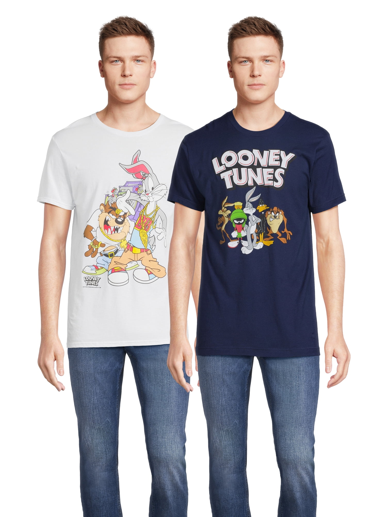 Looney Tunes Men's & Big Men's Graphic Tee Shirts, 2-Pack, S-3XL