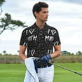 thumbnail image 2 of Kdxio I love Math Print Men's Short Sleeve Polo Shirt,Midweight Men's Shirt, 2 of 6