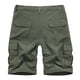 thumbnail image 4 of pstuiky Pantalones cortos de gimnasio, Pantalones cortos cargo casuales para hombre, con bolsillos con botones y cremallera, cintura elástica Pantalones cortos de baloncesto, 4 of 5
