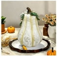 thumbnail image 5 of Halloween Pumpkin Decor with Flowers - Fall Themed Desktop Figurine for Indoor and Outdoor Party Decoration, Thanksgiving Home Decor for Living Room, Porch, or Table, 5 of 5