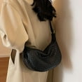 thumbnail image 3 of Gustave Crescent Shoulder Bag Crossbody Purse for Women PU Leather Trendy Tote Handbag Hobo Satchel Underarm Bags with Adjustable Strap - Black, 3 of 9