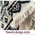 thumbnail image 4 of Round Area Rugs Washable Chic Bohemian Mandala Hand Woven Cotton Round Rug with Tassels Indoor Throw Area Rug Circle Carpet for Living Room Kids Room, 4 of 5