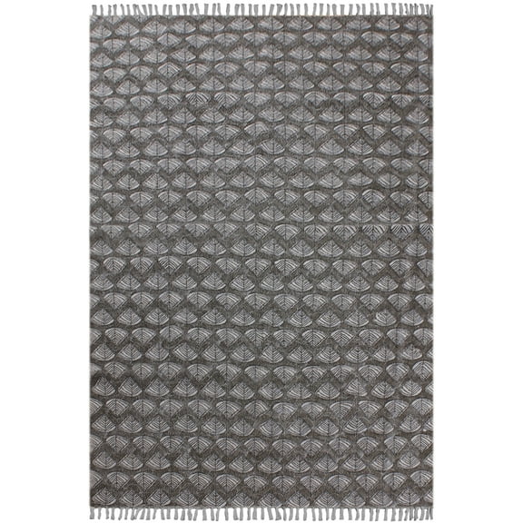 Casavani Geometric Hand Block Printed Yoga Mat,Gray 2x3 Ft