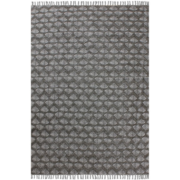 Casavani Geometric Hand Block Printed Yoga Mat,Gray 4x15 Ft