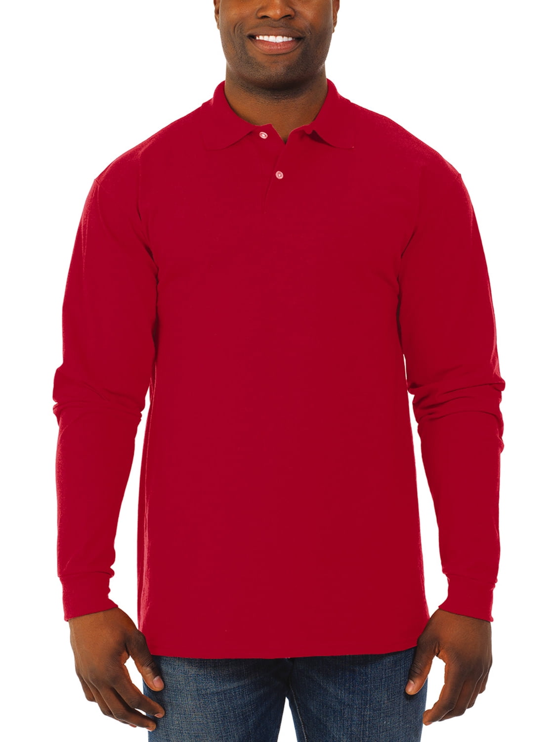 Jerzees Men's Spotshield Long Sleeve Polo Shirt - Walmart.com