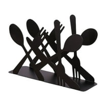 hulanddfd Standing Napkin Holders for tables - Tableware Decorative Napkin Holders, Black Metal Napkin Dispenser for Kitchen Coffee Shop Dining Room