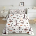 thumbnail image 2 of jejeloiu Safari Animal Fox Queen Comforter Set,Cute Jungle Animal Bedding Sets,Rustic Pine Cone Bedding Comforter Set For Adults,Super Cozy Room Decor Reversible,3-Piece, 2 of 8
