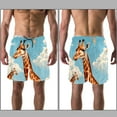 thumbnail image 3 of luoweisi Men's Beach Shorts Quick Dry Swim Trunks with Mesh Lining Giraffe XL, 3 of 5