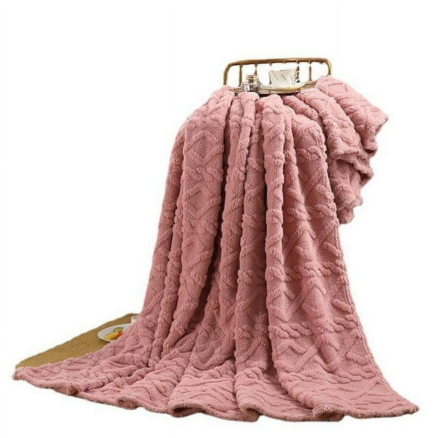 Dvkptbk 80X100cm Super Soft Warm Solid Warm Fleece Blanket Throw Rugs Sofa Bedding