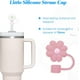 thumbnail image 4 of Paquete de 3 compatibles con vaso Stanley de 30 y 40 onzas, tapa de pajita de flores de 10 mm, lindas fundas de pajita de silicona, protectores de pajita, tapas de pajita de silicona suave de varias f, 4 of 4