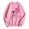 thumbnail image 3 of Gibobby Tops Mujeres Casual Camiseta estampada de talla grande con estampado del día de San Valentín para mujer Top informal de manga larga (Rosa, S), 3 of 4