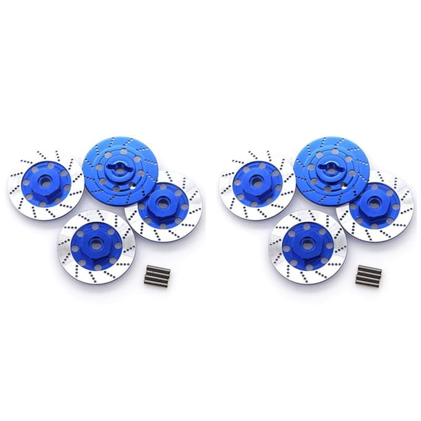 8 Piezas Caja de Llanta de Rueda de Disco de Freno de Metal Adaptador Hexagonal de Metal de 12 mm para 1/10 Sakura D4 Piezas de AutomóVil RC de Carreras En Carretera, Azul Marino