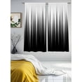 thumbnail image 2 of Black White Sheer Curtains 63 Inch Length 2 Panels Set, Modern Geometric Abstract Gradient Striped Voile Window Treatment Rod Pocket Curtains Sheers Drapes for Bedroom/Living Room/Kitchen 52x"63"x2, 2 of 7