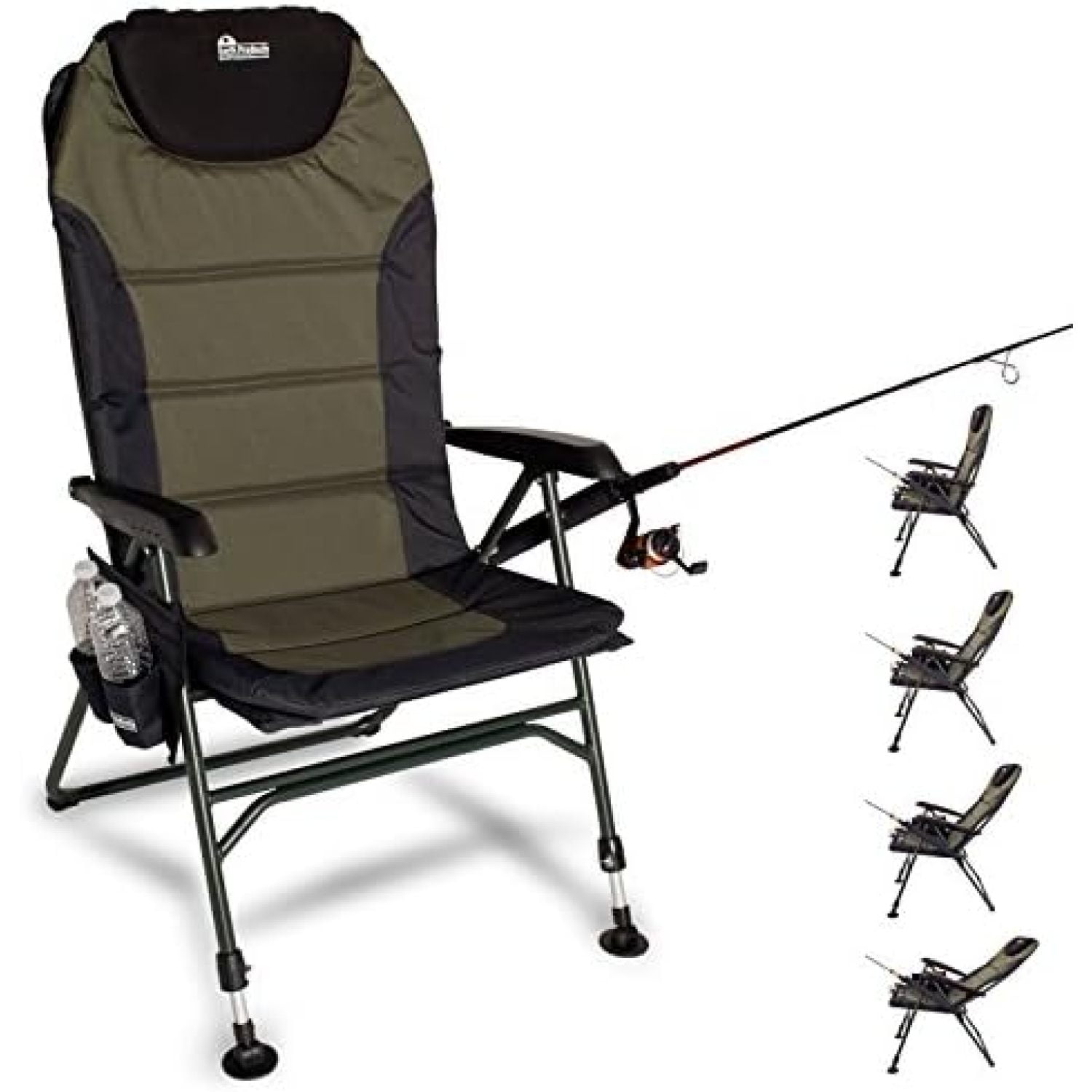 HetayC Ultimate 4-Position Adjustable Outdoor Fishing Chair w/Adjustable  Front Legs - 300LBS (MAX Load) 