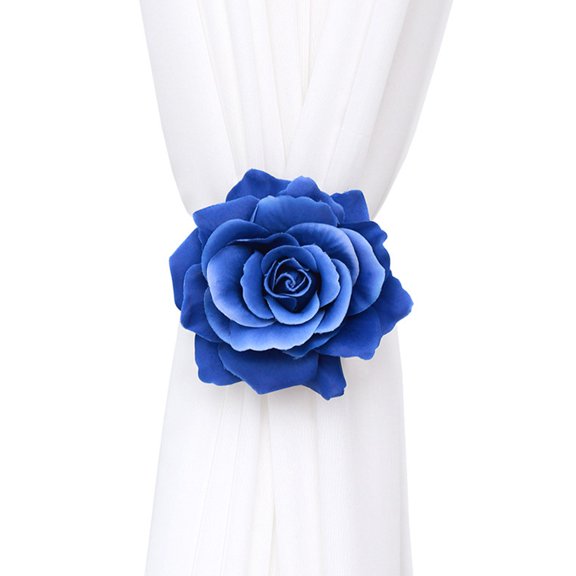 Bewildely Cortina Tieback sin perforaciones con forma de flor elegante reemplazo decorativo hebilla para el hogar sujetador accesorios de adorno Decoración del hogar lago azul
