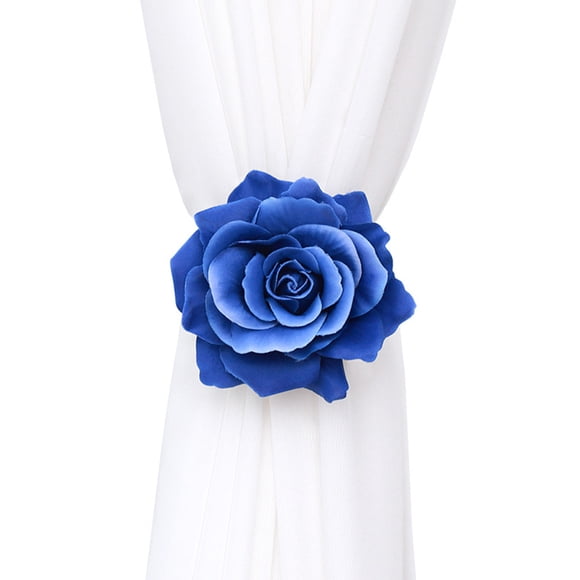 Bewildely Cortina Tieback sin perforaciones con forma de flor elegante reemplazo decorativo hebilla para el hogar sujetador accesorios de adorno Decoración del hogar lago azul