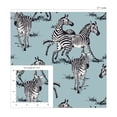 thumbnail image 7 of Harry & Grace Light Blue Playful Zebras Peel and Stick Wallpaper, 7 of 7