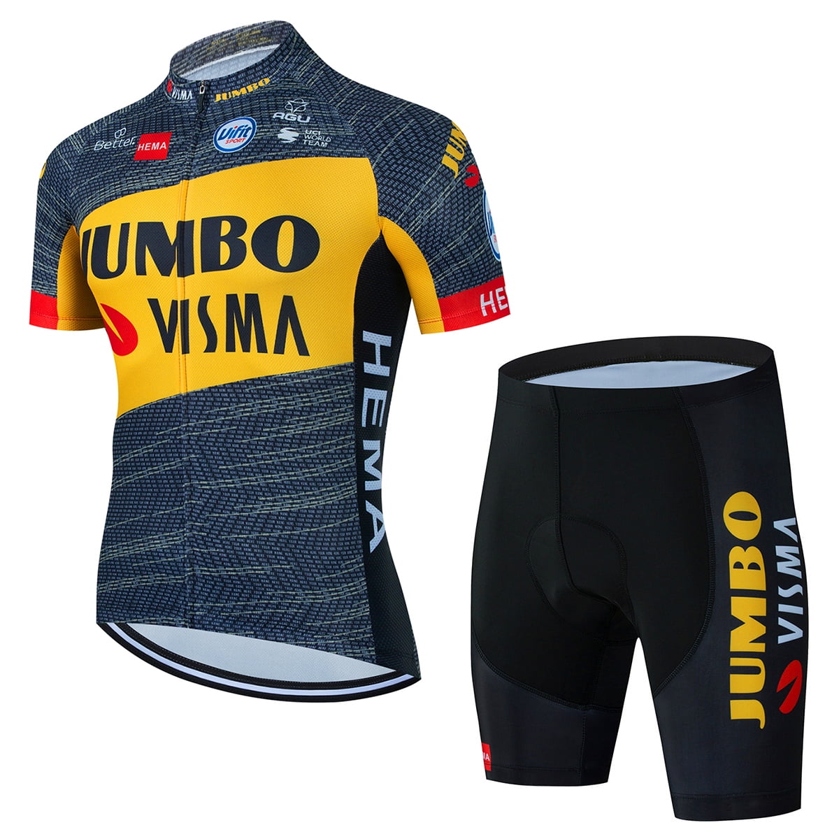 Laiqiankua Jumbo Visma Summer Cycling Jerseys Set Mountain Bike Cycling Clothing Breathable Mtb Bicycle Sportswear Suit Man Cycling Clothes 22 4