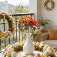 thumbnail image 2 of Artificial Fall Peony Bouquet, Faux Autumn Orange Red Flower Bush, Fake Harvest Floral Arrangement, Farmhouse Thanksgiving Table Centerpiece, Realistic Silk Peony Stem for Autumn Decoration, 2 of 4