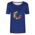 thumbnail image 2 of Tops Cortos para Mujeres Día de la Independencia Patriótica Impreso Cuello Redondo, Camiseta de Manga Corta Casual para la Primavera, Verano Y Fiesta, 2 of 4