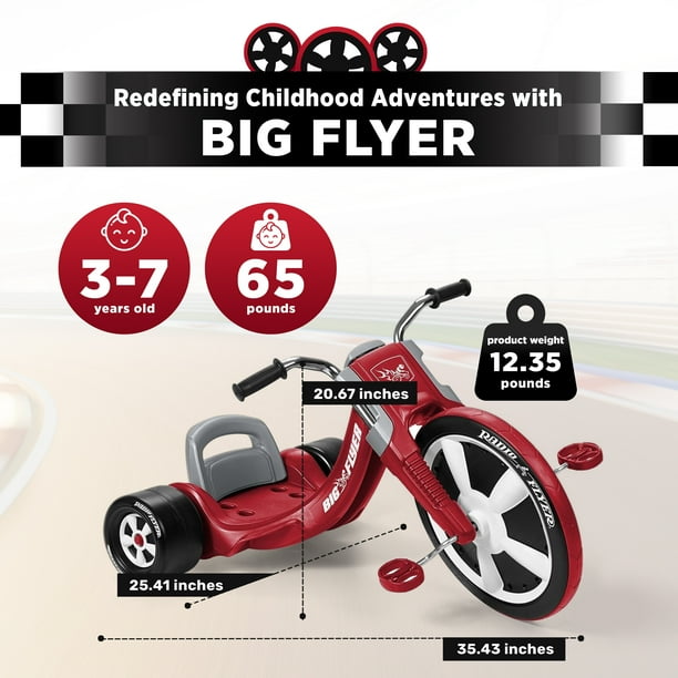 Radio Flyer Deluxe Big Flyer Big Front Wheel Chopper Style Trike
