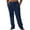 Dark Blue, variant on Men's Casual Linen Pants Elastic Waist Relaxed Fit Beach Yoga Travel Summer Pants Big and Tall Straight-Legs Trousers with Pockets Light Blue S