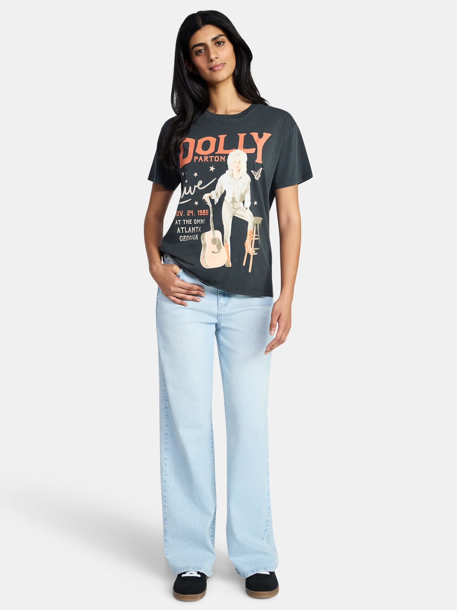 Dolly Parton Women's Live Graphic Tee with Short Sleeves, Sizes XXS-XXL