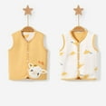 thumbnail image 2 of Staki Toddler Baby Sleeveless Jackets Toddler Girls Fleece Vest Kids V-Neck Vest Jacket Lightweight Sleevless Fall Winter Warm Outerwear(Yellow,6-12 Months), 2 of 4