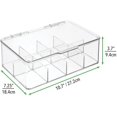 thumbnail image 5 of Bote de té de plástico con tapa con bisagras para gabinete de cocina, encimera, despensa, cápsulas de café, bolsas de condimentos, condimentos, 8 secciones, transparente JAMW Sencillez, 5 of 5