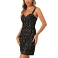 thumbnail image 4 of INSPIRE CHIC Spaghetti Strap Dress for Women's V Neck Lace Elegant Dresses XS Black, 4 of 5