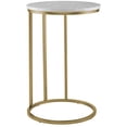 thumbnail image 1 of Walker Edison Table Ronde Moderne - Faux Marbre Blanc/or, 1 of 9