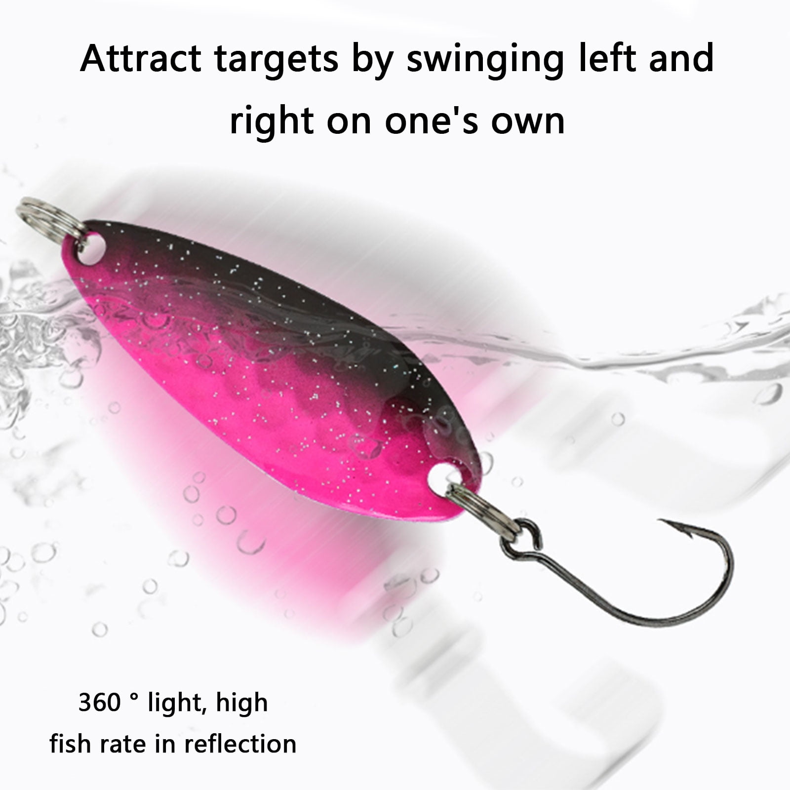 KUFptva 43Pcs Fishing Spoon Lure Hard Baits Casting Spinner Baits Metal Spoon Fishing Baits for Trout Fishing Tackle