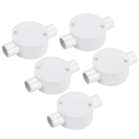 5Pcs Conduit Box Junction Box 2 Way 20mm with Cover, M4 Screws for Hose