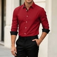 thumbnail image 4 of YSUEJPF Mens Dress Shirts Business Casual Button Up Shirts Color Block Long Sleeve Collared Workwear with Pockets, 4 of 7