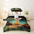 thumbnail image 2 of Manfei Kawaii Animal Bear Deer Twin Bedding for Boys Girls,Kids Teens Lake Life Happy Camping Duvet Cover Set,2pcs,No Comforter,Black Reversible,Microfiber Bedroom Decor, 2 of 6
