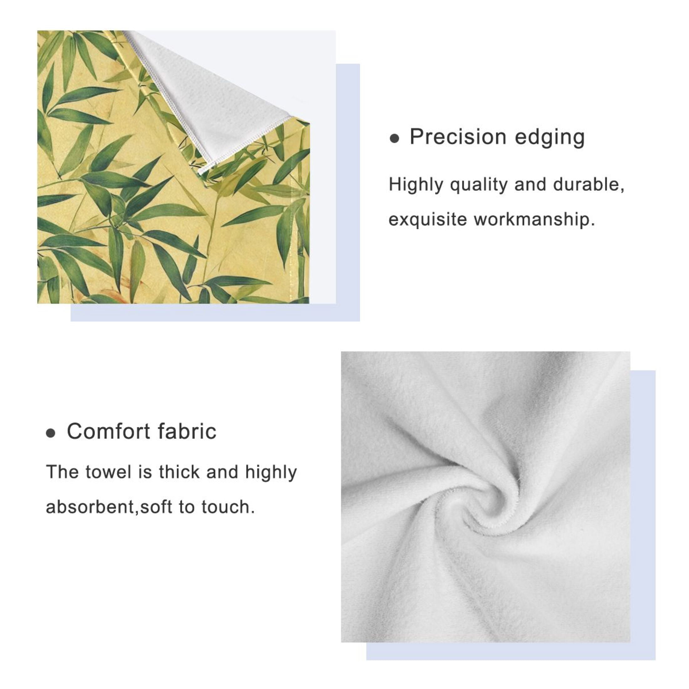 Three-Piece Towel Set Face Towel Towel Set Hand Towel Bath Towel Cotton Bath Towels Bath Towel Sets Hand Bath Towels Beautiful Bamboo Leaves Seamless